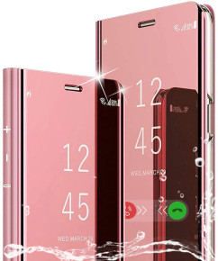 Калъф тефтер огледален CLEAR VIEW за Xiaomi Redmi 9T златисто розов 